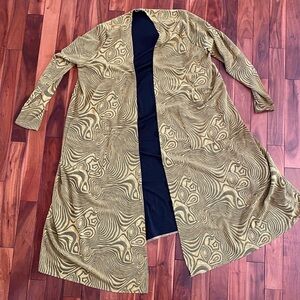 LuLaRoe Green-Gold and Black Cardigan